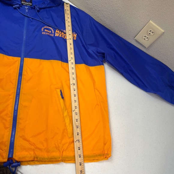 Disney Women Colorblock Marathon Vol Windbreaker Jacket Blue Yellow Size XL Co - Picture 14 of 15